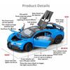 1:24 Chiron Tourbillon Miniature Model Alloy Diecast Car Toy Doors Opened With Sound Light Pull Back Sportscar Festival Surprise