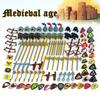 Medieval Knight Weapon Armor Parts Helmet Sword Shield Bow and Arrow Building Blocks Accessory Kit for Soldier Figures Castle Equipment Set