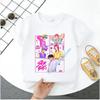 K-pop Demon Hunter Cartoon T-shirt, Summer Polyester T-shirt, Saja Children's Set, Gift, Baby and Children's Clothing for Summer