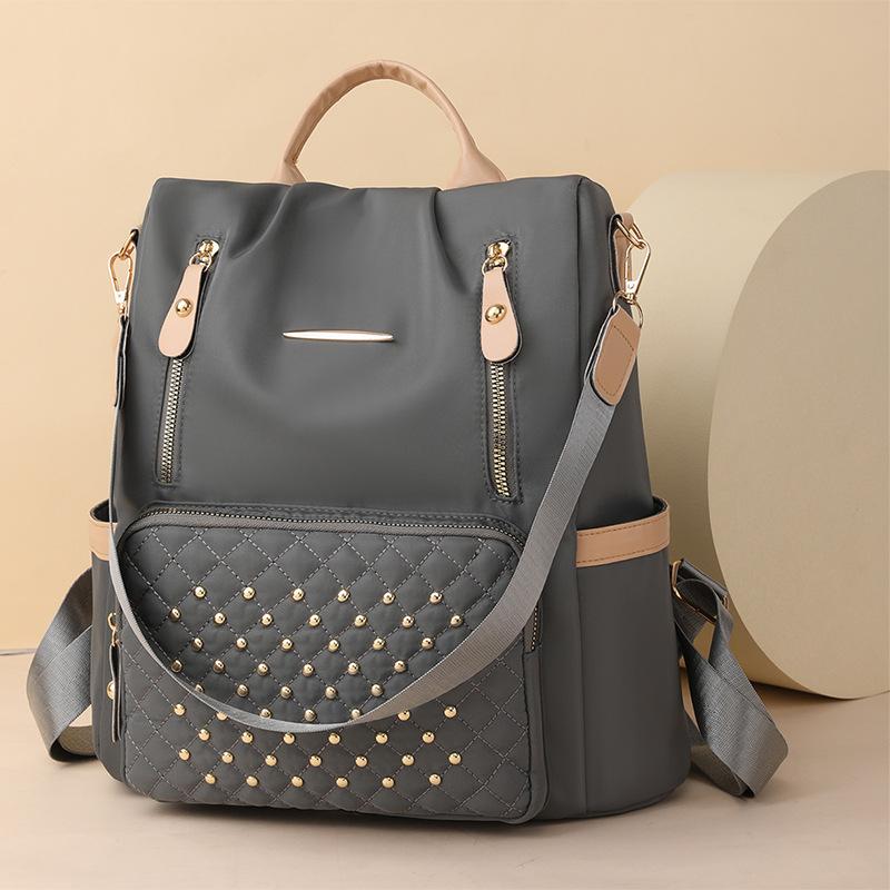 Student School Bag Large Capacity Backpack Rivet Inlaid Women's Backpack