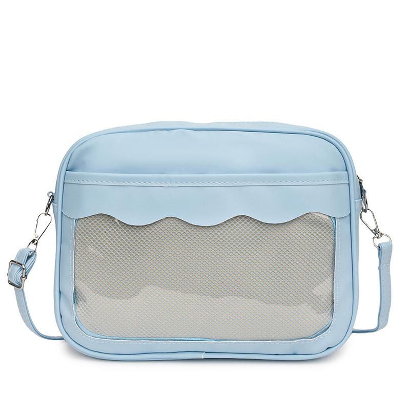 Cute and Versatile Simple Japanese PU Two Dimensional Transparent One Shoulder Crossbody Bag Female Soft Girl Bag