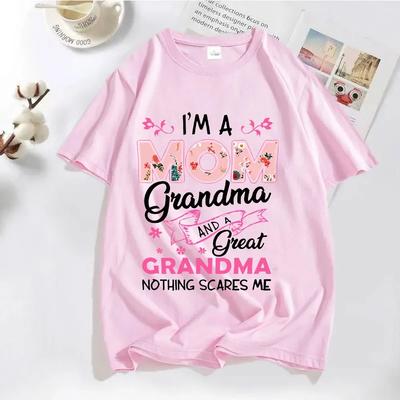 Ich bin eine Mama, Oma und eine Ur-Oma Print Damen T-Shirt Lässig Lustige T-Shirts Kurzarm Oma Oberteile Damen Tumblr Streetwear