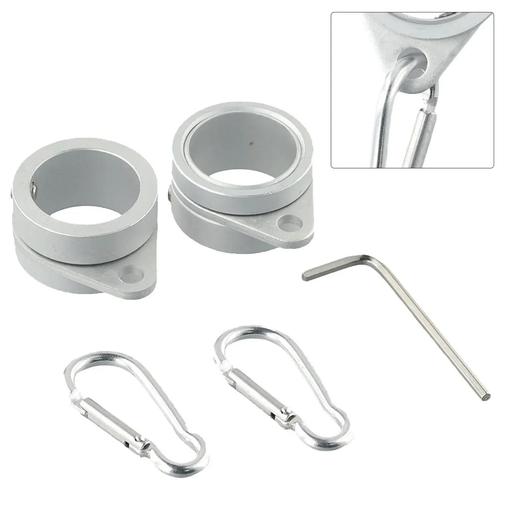 Exquisite High Quality Brand New Practical Flag Pole Ring Parts 2Pcs Aluminum Alloy Aluminum Pole Swivel Ring Anti-Wrap