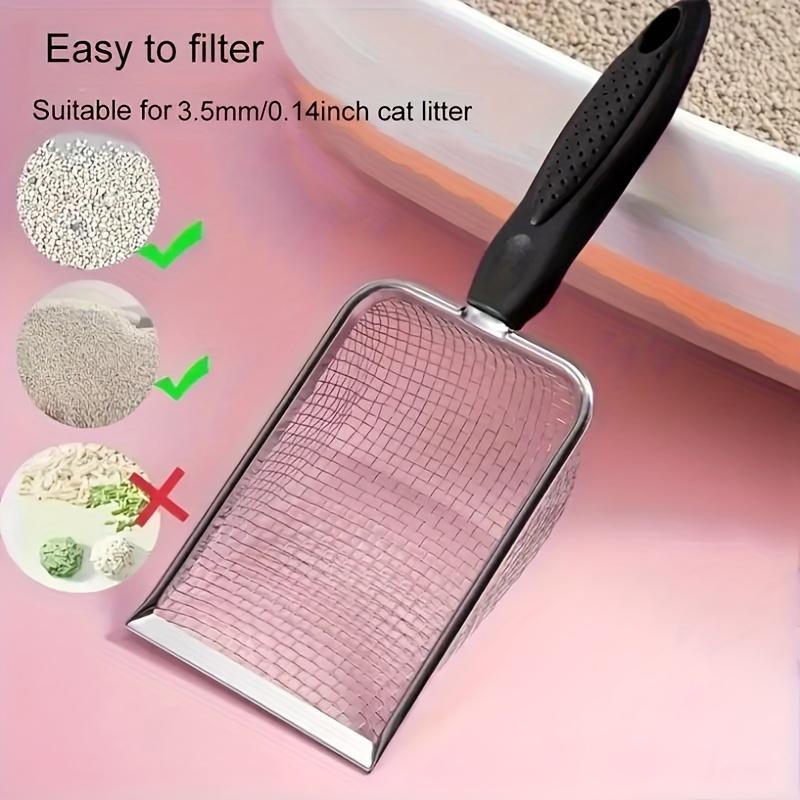 Stainless Steel Cat Litter Scoop with Ergonomic Handle - Durable, Easy-Clean Design for Fine Litter,Ideal for Scooping Cat Waste,Pet Waste Management