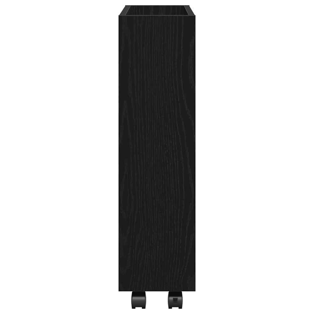 Narrow Storage Trolley Black Oak Effect
