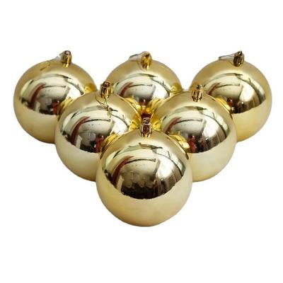 Qing Meng Red Christmas Hanging Balls - 10cm Shiny Holiday Decorations