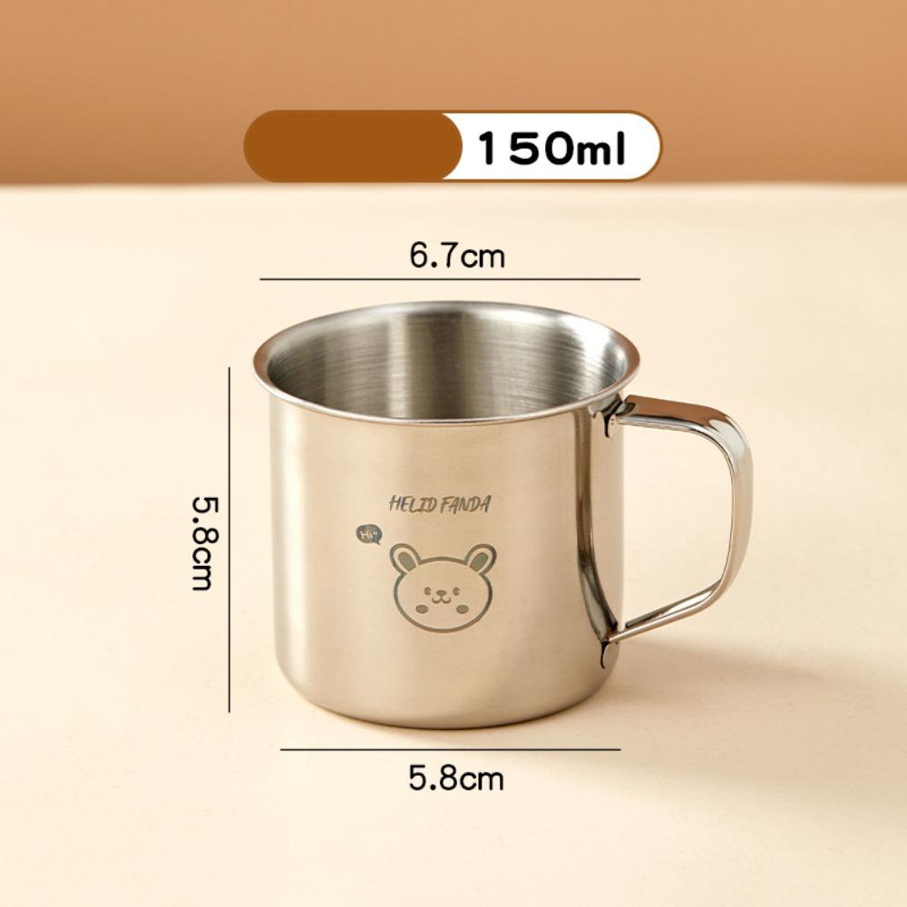 304 Stainless Steel Tea Milk Cup with Handle Children's Cup New Baby Milk Cup