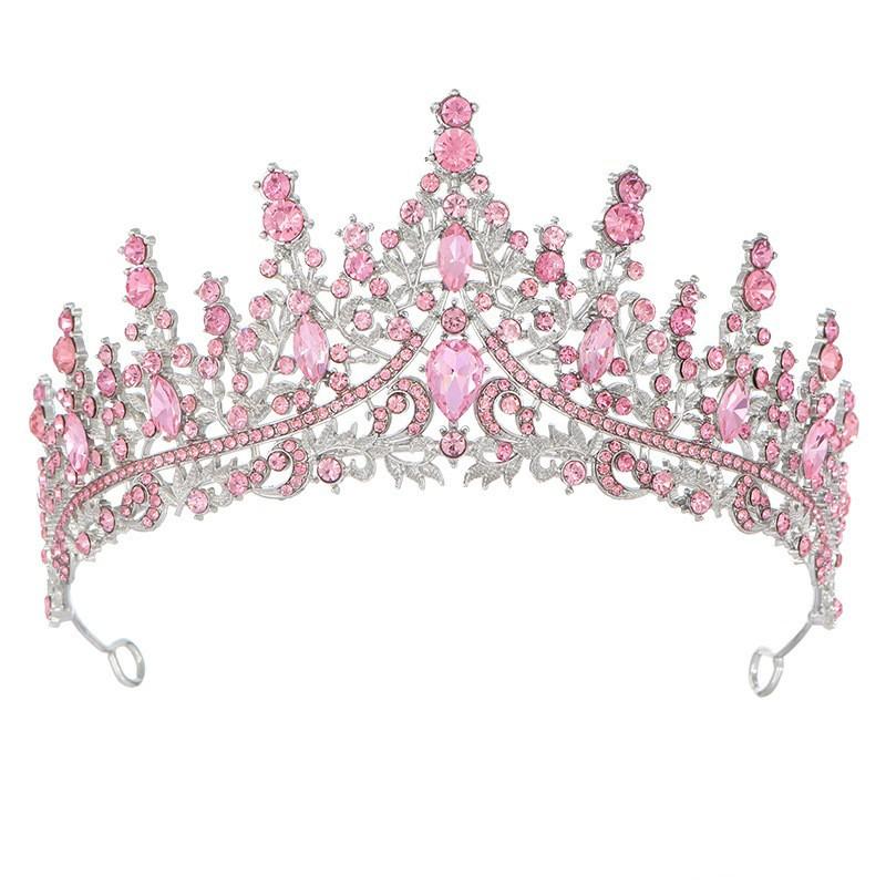 New Wedding Set Bride Accessories Crown Green Leaf Shoulder Strap Diamond Encrusted Headwear Wedding Dress Photo Props Ceremony