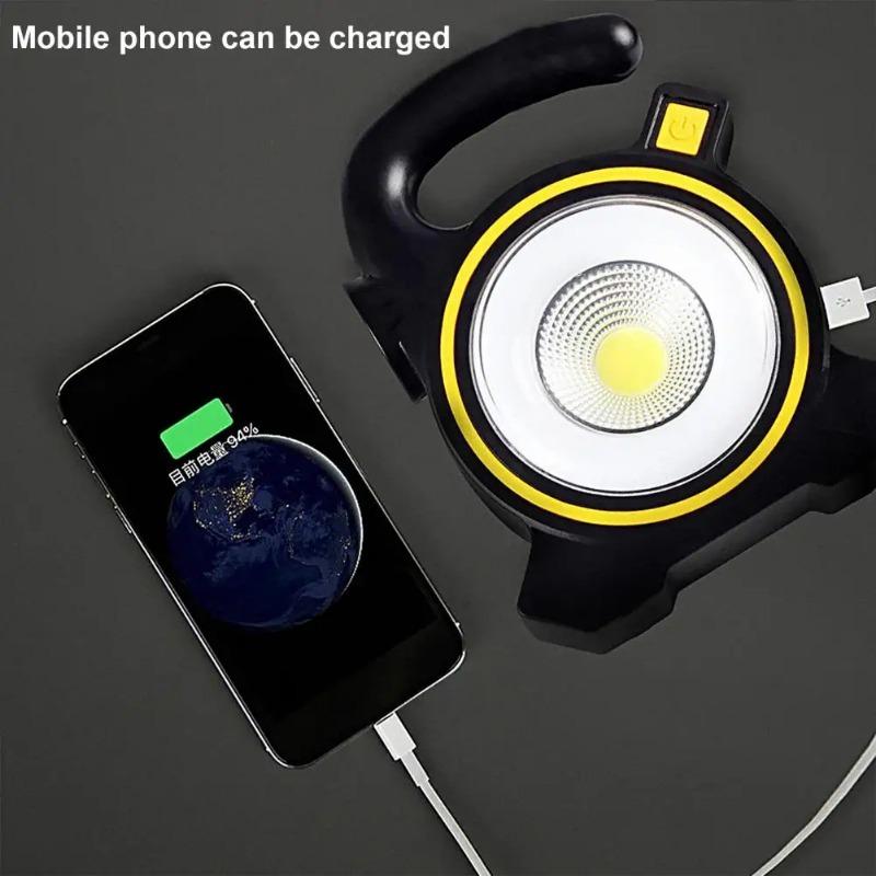 500LM LED Taschenlampe Praktisches Solarpanel-Design Wasserdicht Wasserabweisend Taschenlampe COB LED Arbeitsleuchte Campingzubehör