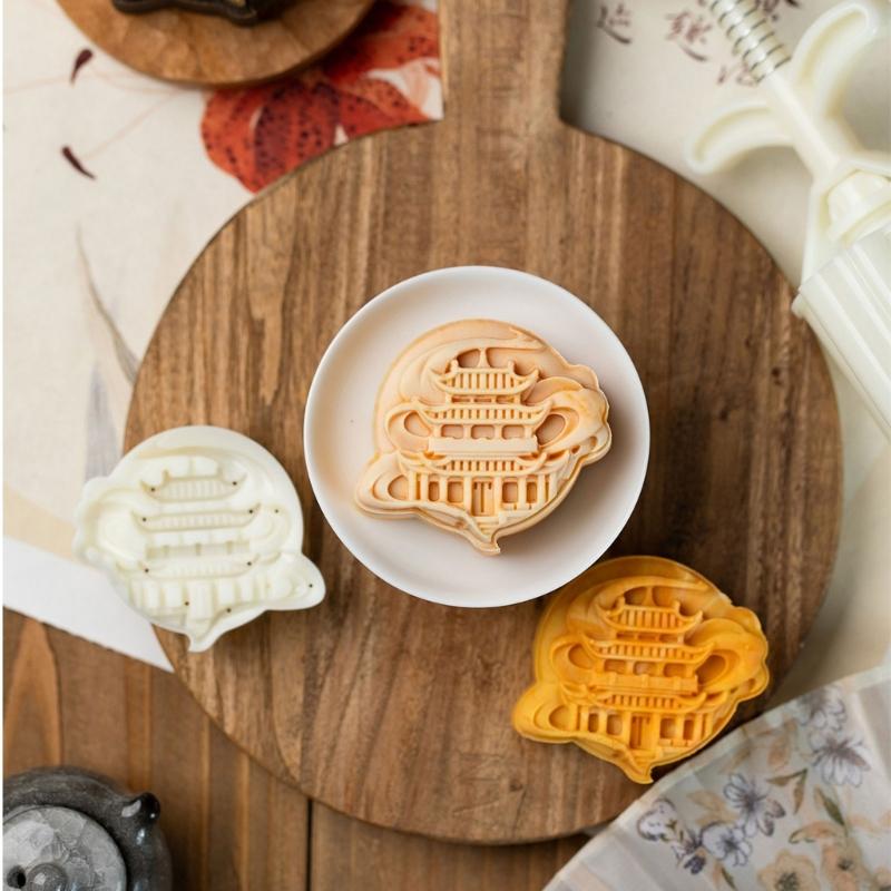 Moon Cakes Maker 75G Pattern Molds Safe Food Grade Component Hand Design