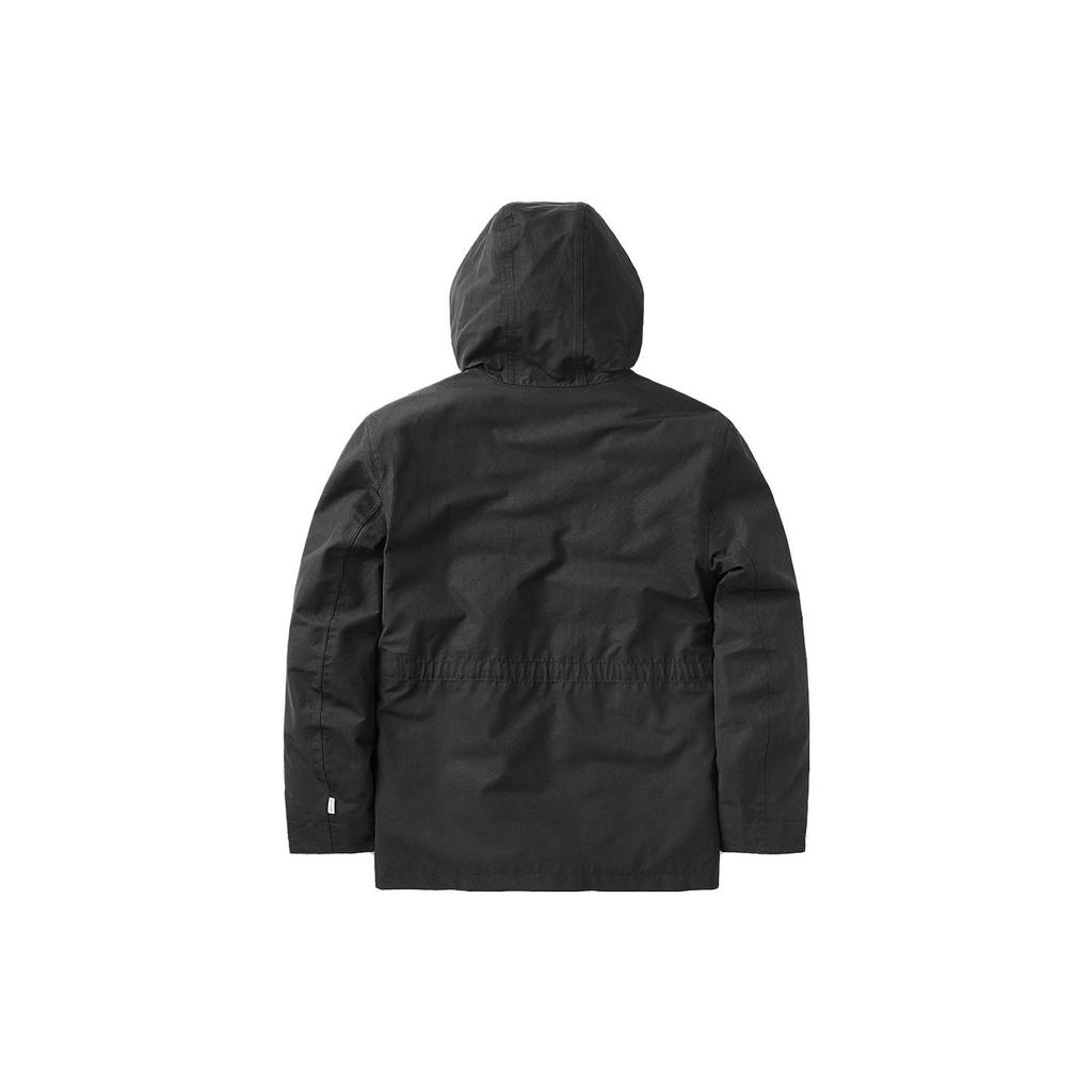 Timberland Einfarbige Kapuzen-Arbeitsjacke mit mehreren Taschen Herrenjacken Schwarz A1WS2-001