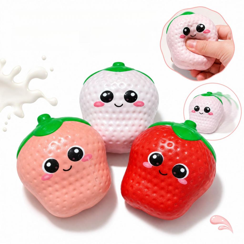 Cute Cream Strawberry Toy, Random Color, Toy for Party Favors and Gifts
