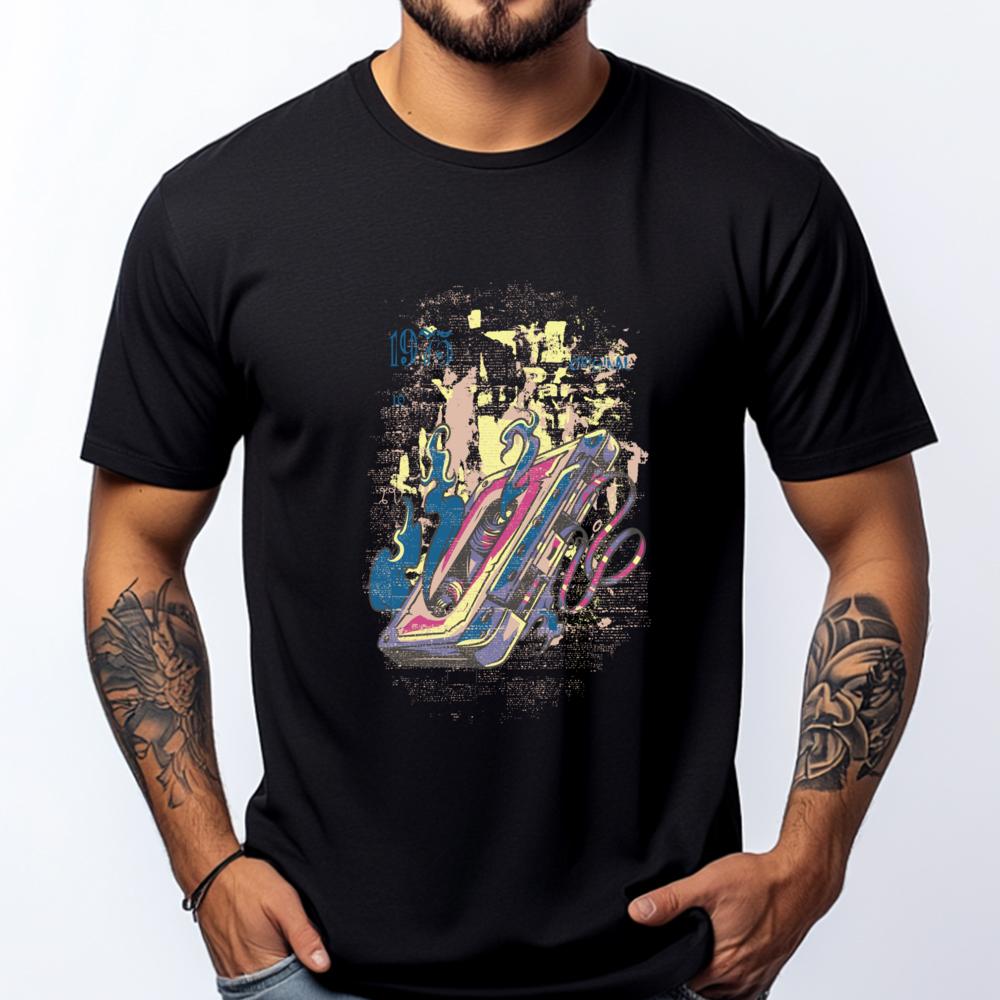 Retro Music Cassette Tape XS Graphic T Shirts Man T Shirt Classic Harajuku Camiseta Lovers Day - Men s Summer Cotton Graphic Tee S