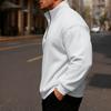 Men Quarter Zip Sweatshirt Mock Neck Fleece Lined Pullover Solid Color Loose Casual Warm Sweatshirt for Winter Sports Street Party Wear