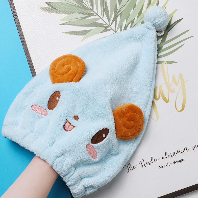 Cute Cartoon Antibacterial Quick-Dry Hair Cap - Super Absorbent, Elastic Bath Head Wrap Towel for Women