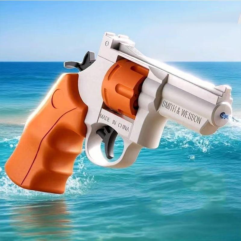Non-Toxic Summer Water Gun Toy Mechanical Continuous Revolver Water Gun Toys Children Outdoor Beach Water Toys Kids Holiday Gifts