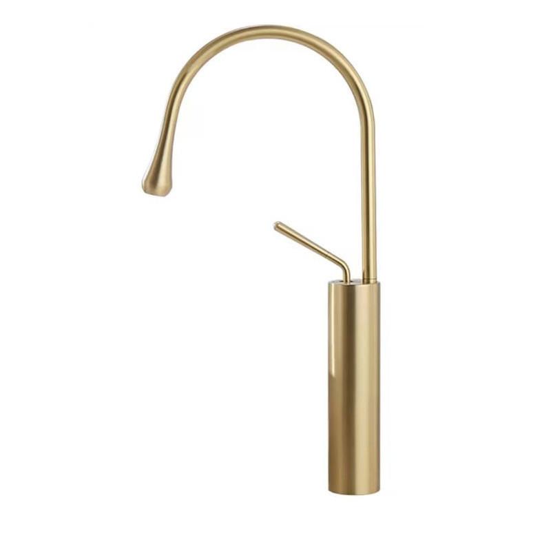 Tuqiu Brushed Gold Basin Faucet  Bathroom Faucet Hot Cold Brass Sink Faucet Brass Faucet  Kitchen Faucet Swivel Sink Water Crane