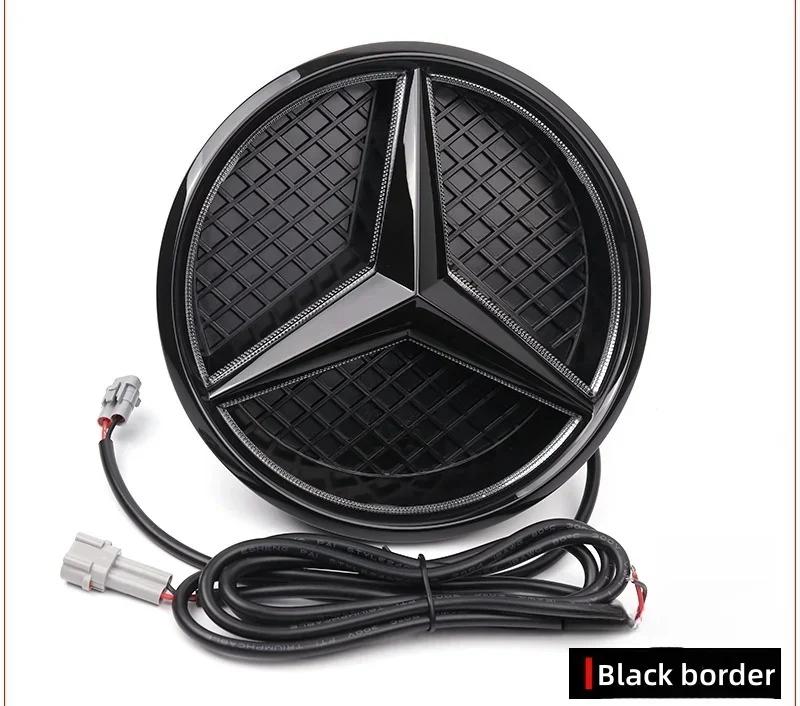 

C200 E200 For Mercedes Benz Car Front Grill Logo Light mirror face LED Badge For Mercedes Benz W166 GLS350 AMG/GLS63 X205 Emble Red light чорний