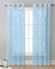 Christmas Snowflake Blue Sheer Curtains for Living Room Decoration Window Curtains Kitchen Tulle Voile Curtains