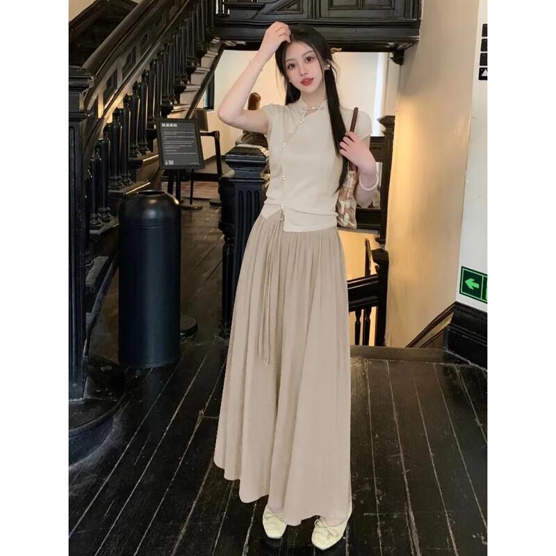 JK&JS New Chinese Style Knit Short-Sleeve Top