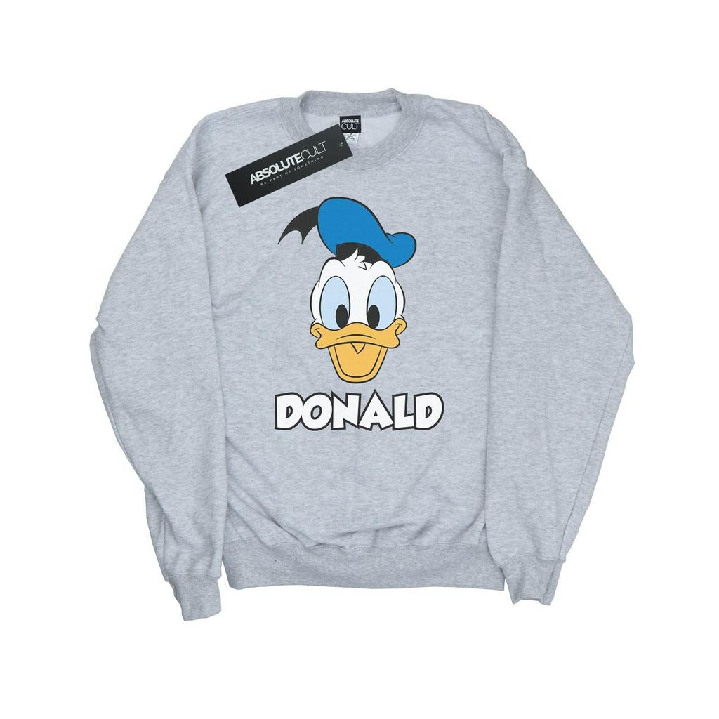 Disney Womens/Ladies Donald Duck Face Cotton Sweatshirt