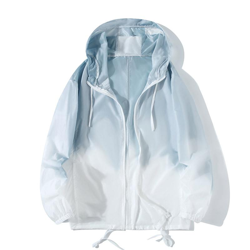 Loose Teens Gradient Color Couple Hooded Outdoor Sports Jacket