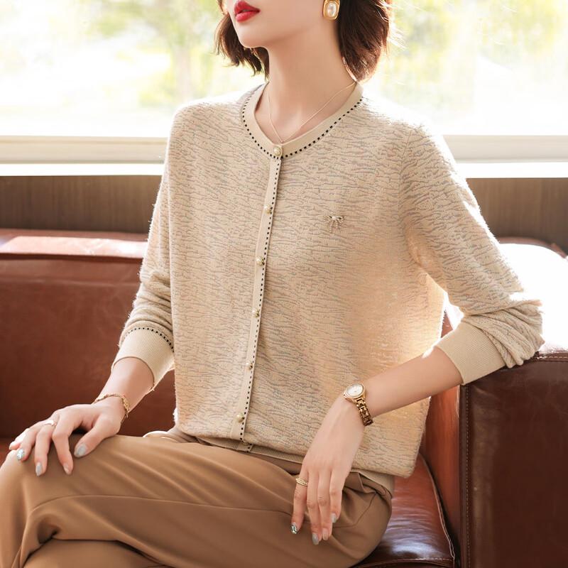 

QianLian Mid-Aged Women s Knit Long-Sleeve Pullover 3XL