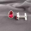 Pink Rubellite Gemstone 925 Solid Silver Handmade Cufflinks 0.67" For Men Suit CL-5-3