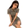 Spring-Summer Versatile Polo Collar Bodycon Dress for Women
