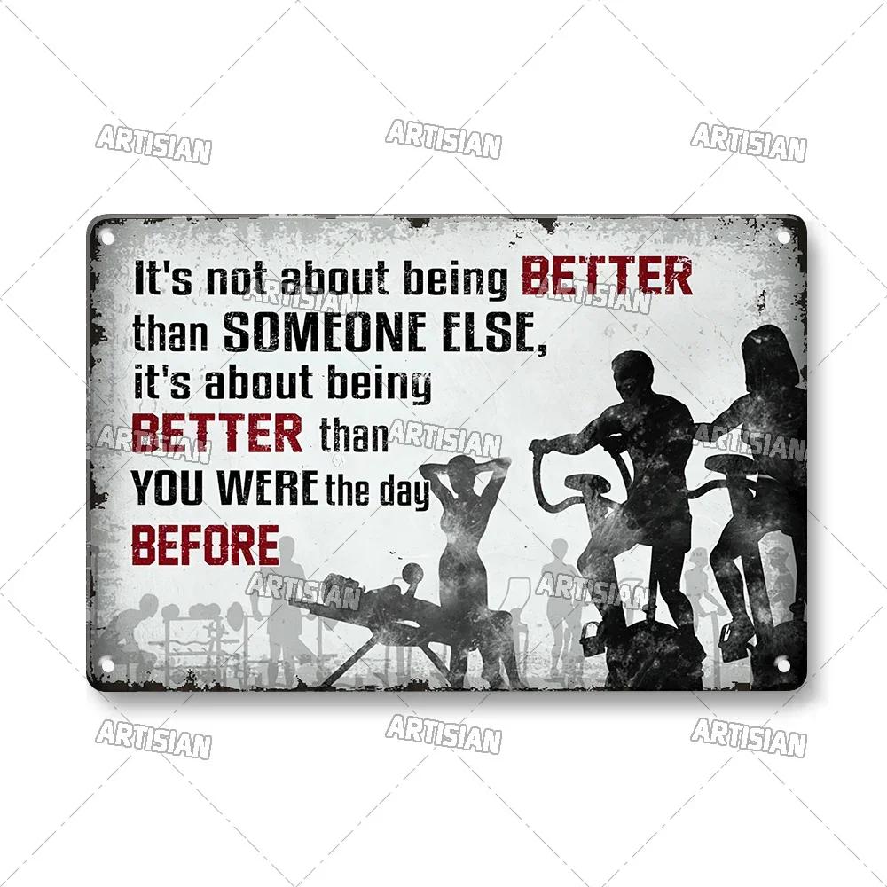 Old Man Gym Club Inspirational Phrase Art Painting Wall Plate Decor Vintage Tin Sign Fitness Garage Room Decoration Metal Signs