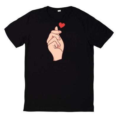 T-Shirt Korean Finger Heart K Pop Heart Hand Gesture