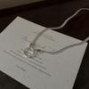 S925 Sterling Silver Niche Design Snake Bone Necklace Korean Style Simple Retro Collarbone Chain