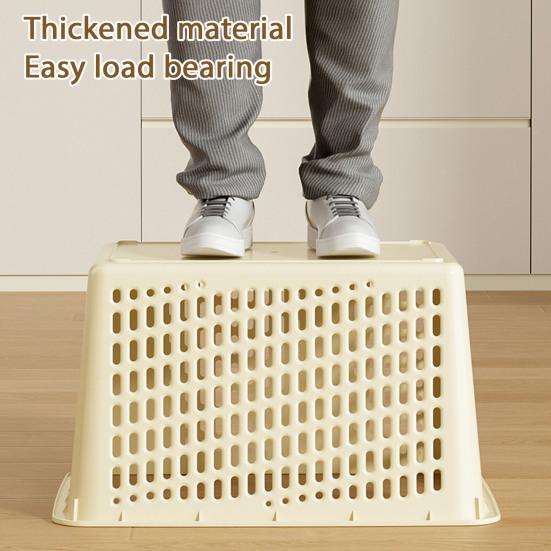 4Pcs Storage Baskets with Handle Large Capacity Hollow Breathable Stackable Decorative Toys Clothes Storage Containers