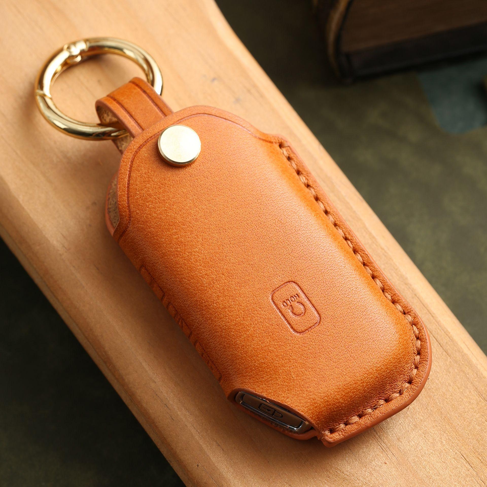 

Индивидуализированный чехол для ключа автомобиля Подходит для чехла для ключа Kia Sorento Чехол для ключа автомобиля ручной работы Кожа коровы оранжевый