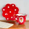 Red Mushroom High Value Coffee Cup And Saucer Set Underglaze Color Ceramic Water Cup Lace Small Fresh Latte Cup Coffee Cup