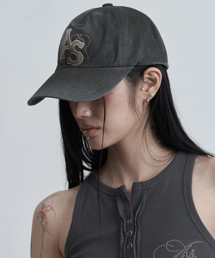 Aejeuyua Washed Logo Ball Cap Charcoal