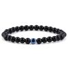 Black Frosted Eye Bracelet 6mm Obsidian Turkish Evil Eye Bracelet Black Frosted Demon Eye Bracelet
