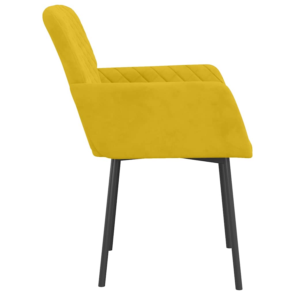 Dining Chairs 2 pcs Yellow Velvet