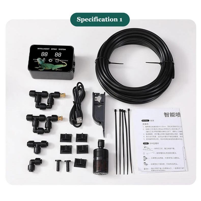 Rainforest Timed Spray System Terrarium Reptile Intelligent Humidification Fogger Kit Automatic Irrigation Sprayer