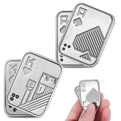 Poker Edc Fidgeting Slider Metal Push Card Adults Stress And Stress Ease Decompression Toy Set Juguetes Antiestres Ansiedad