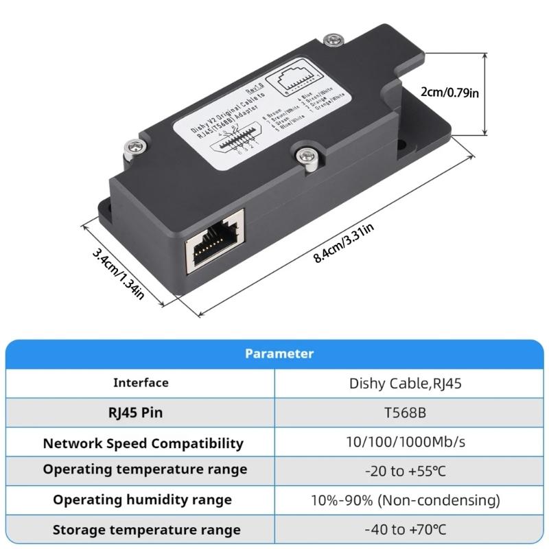 RJ45 Ethernet Internet Adapter Cable Fit for Seamless Starlink V2 Dish Connectivity Equipment Various Lengths Available