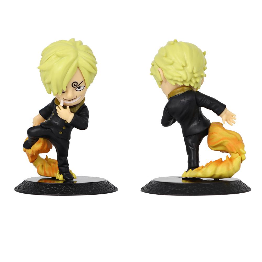 9Pcs Anime One Piece Q Edition Cute Figure Luffy Zoro Sanji Nami Collect Figure Model Cake Decoration Children Toy Gift