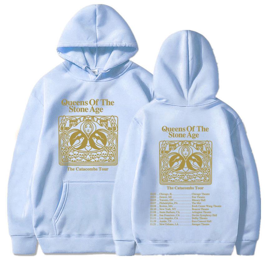 Mikiny The Catacombs Tour 2025 QUEENS OF THE STONE AGE QOTSA Kapely Mikiny Fleecové Volné Mikiny s Kapucí Pánské Oblečení Unisex