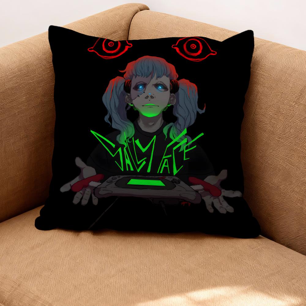 Band Sally Face Cushion Cover Premium Comfort Reversible Pillow Cove -Two in One Design for Any Room & Car Interior
