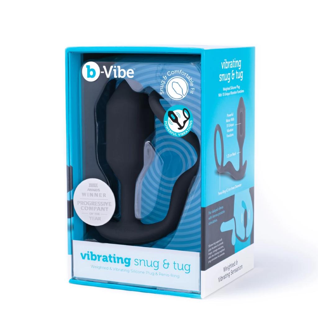 Vibrating anal plug with ring - B-Vibe Vibrating Snug & Tug M