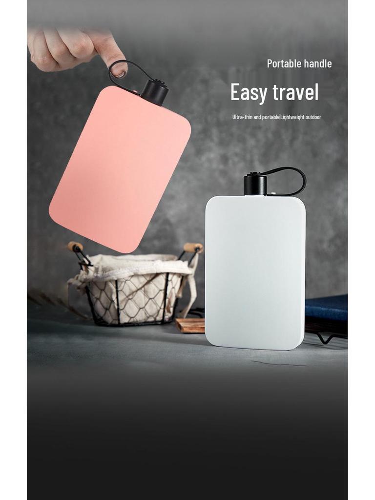 500ml 304 Stainless Steel Portable Pocket Flask - Large Capacity Unisex Flat Water Bottle