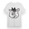 Women's T-shirt With Black Cat In The Bag Graphic White Cotton Plus Size Tee USA