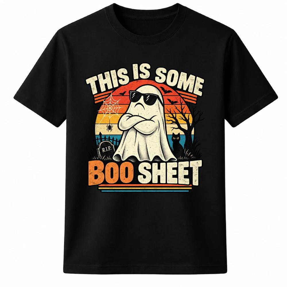 Funny Halloween Ghost T Shirt Cool Ghost Sunglasses Spooky Party Gift