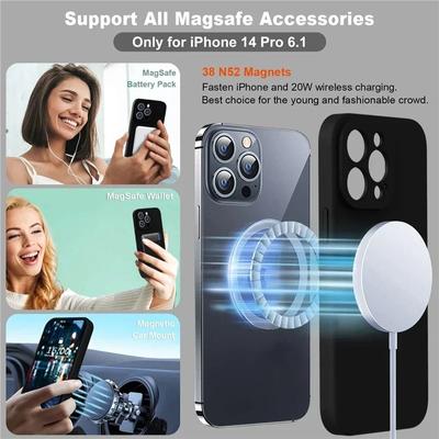 Capa Magnética de Carregamento Sem Fio Para iPhone 15 12 13 14 Pro Max 13 Mini 11 XR XS X 7 8 Plus Para Magsafe Capa de Silicone Líquido com Alça