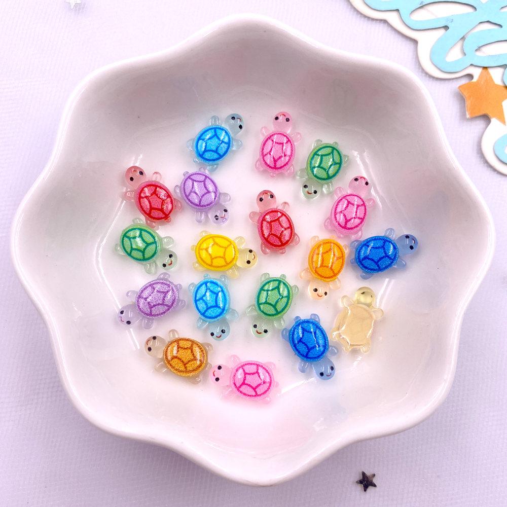 30 stücke Harz 8*12mm Bunte 3D Mini Schildkröte Flache rückseite Strass Sammelalbum DIY Hochzeit Applique Decor Craft Schmuck zubehör